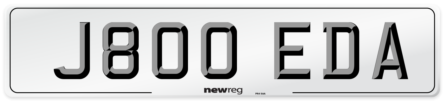 J800 EDA Number Plate from New Reg